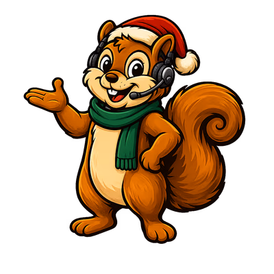 Chestnut & Cheer mascot with a headset ready to help